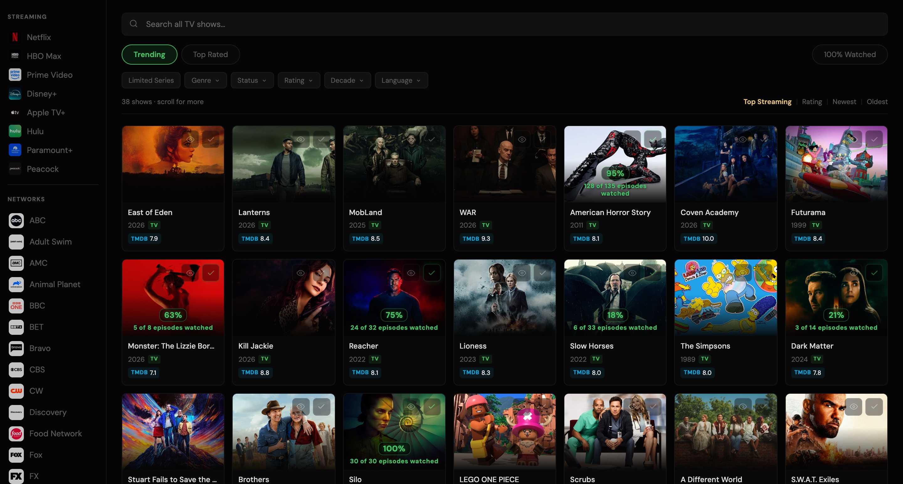TV Shows Page